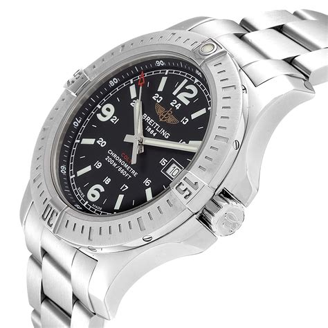 breitling colt black steel mens watch|best breitling colt watches.